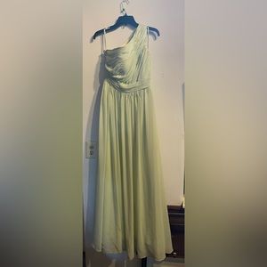 green chiffon prom dress